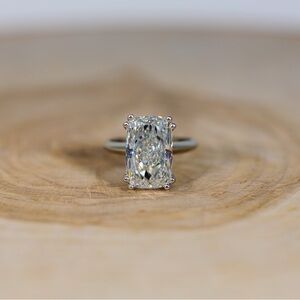 6.51 Carat Elongated Cushion Cut Diamond Ring - Size: 5.75 (Can size up or down)